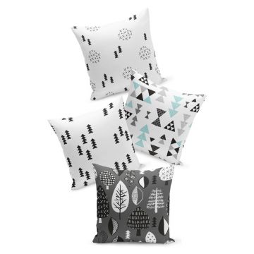 Set 4 fețe de pernă Kate Louise Kids Forest, 43 x 43 cm