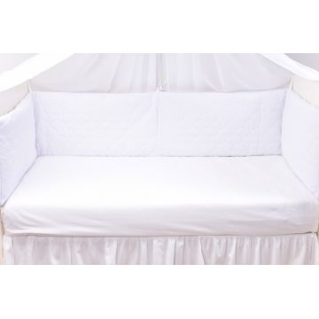 Aparatori groase velvet matlasat 240x33 cm culoarea alba