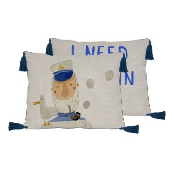 Pernă decorativă cu amestec de in Little Nice Things Captain, 50 x 35 cm Pernă decorativă cu amestec de in Little Nice Things Captain, 50 x 35 cm