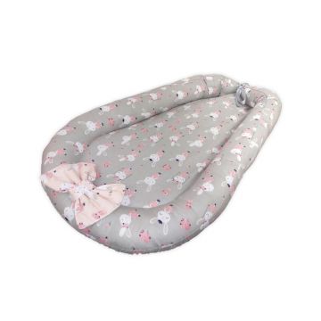 Baby nest din cocos Dancing Bunny grey