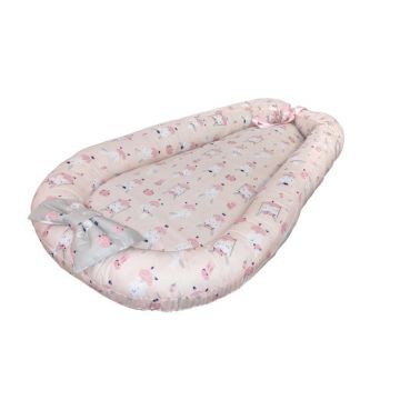 Baby nest din cocos Dancing Bunny pink