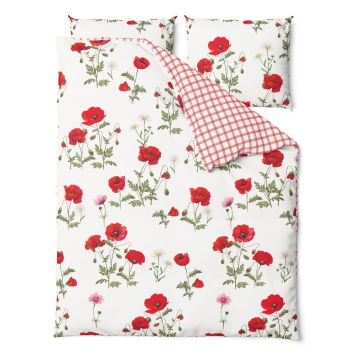 Lenjerie de pat din bumbac pentru pat dublu Bonami Selection Poppy, 200 x 200 cm