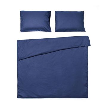 Lenjerie pentru pat dublu din bumbac Bonami Selection, 160 x 220 cm, albastru marin