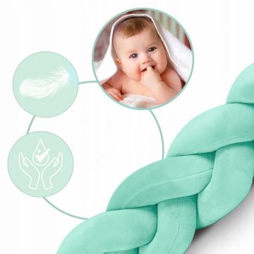 Protectie laterala pentru patut impletita 3 M Ricokids 722112 Mint