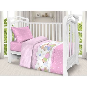 Set lenjerie patut cu 5 piese Sweet dreams pink