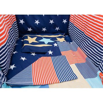 Lenjerie patut cu 5 piese imprimeu Stelute