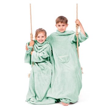 Pătură cu mâneci pentru copii DecoKing Lazykids, verde