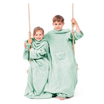 Pătură cu mâneci pentru copii DecoKing Lazykids, verde Pătură cu mâneci pentru copii DecoKing Lazykids, verde