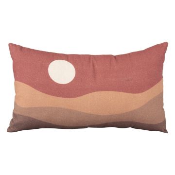 Pernă decorativă din bumbac PT LIVING Clay Sunset, 50 x 30 cm, maro-roșu