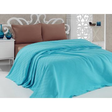 Cuvertura de pat dubla, Bella Carine by Esil Home, 2 - Turquoise, 200x240 cm, 100% bumbac, turcoaz Cuvertura de pat dubla, Bella Carine by Esil Home, 2 - Turquoise, 200x240 cm, 100% bumbac, turcoaz