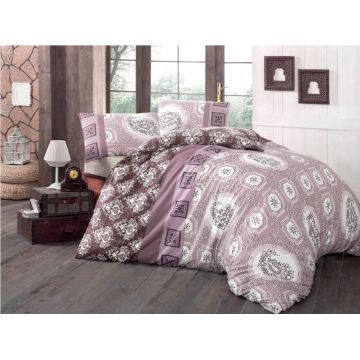 Lenjerie de pat dubla, Victoria, Ilgim, 4 piese, amestec bumbac, multicolor Lenjerie de pat dubla, Victoria, Ilgim, 4 piese, amestec bumbac, multicolor