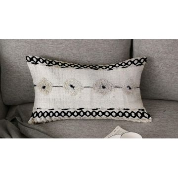 Perna decorativa Tassel Bedora, 40x60 cm, cusatura manuala,  100% bumbac, bej