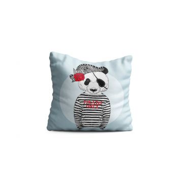 Perna decorativa Panda Pirate, Oyo Kids, 43x43 cm, poliester, multicolor