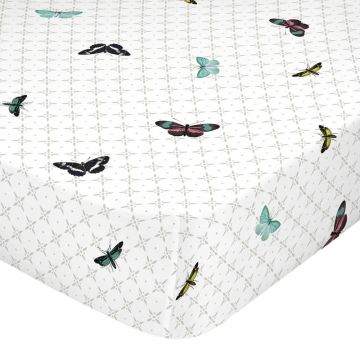 Cearceaf din bumbac Happy Friday Basic Birds of Paradise, 140 x 200 cm