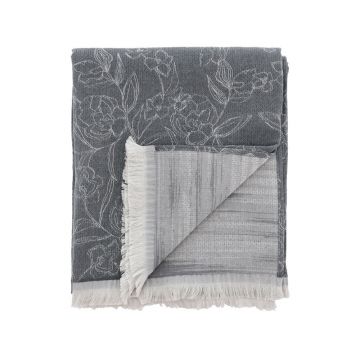 Pled din bumbac organic Södahl Infinity, 130 x 170 cm, gri