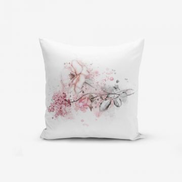 Față de pernă cu amestec din bumbac Minimalist Cushion Covers Ogea Flower Leaf, 45 x 45 cm