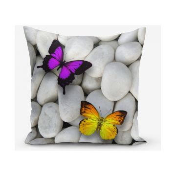 Față de pernă din amestec de bumbac Minimalist Cushion Covers Double Butterfly, 45 x 45 cm