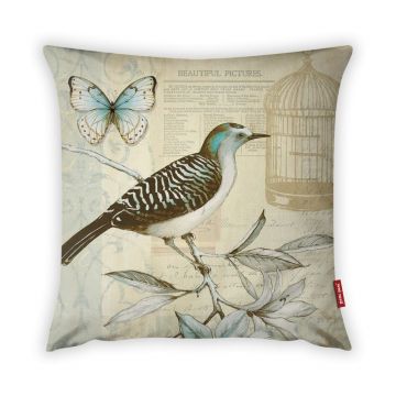 Față de pernă cu amestec din bumbac Vitaus Jullo Uno, 43 x 43 cm