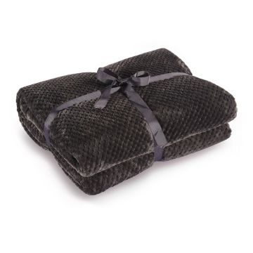 Pătură din microfibră DecoKing Henry 200 x 150 cm, gri închis