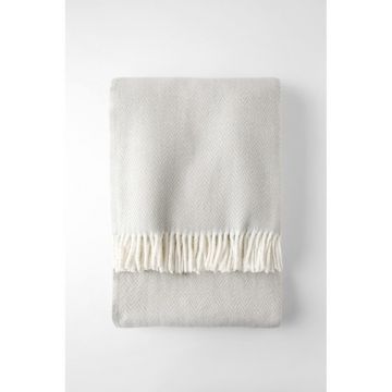 Pled din amestec de bumbac Euromant Skyline, 140 x 180 cm, gri deschis