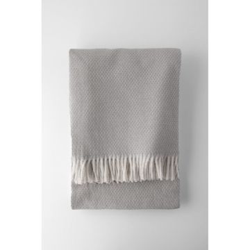 Pled din amestec de bumbac Euromant Zen, gri, 140 x 180 cm