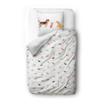 Lenjerie de pat din bumbac satinat Butter Kings Dog Land, 140 x 200 cm