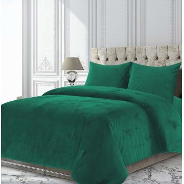 Set de pat King Size, Heinner, 200x220 cm, catifea, verde