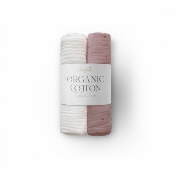 Set 2 Museline din bumbac organic Scutec multifunctional Sweet Candy 70 x 70 cm