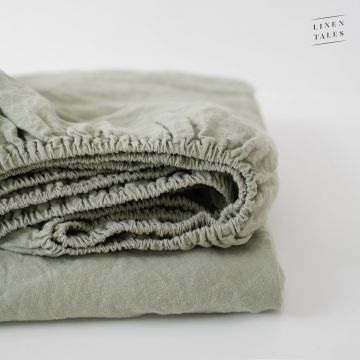 Cearșaf verde din in 200x160 cm - Linen Tales