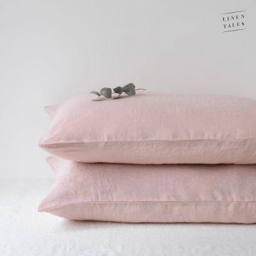 Față de pernă roz din in 70x90 cm - Linen Tales