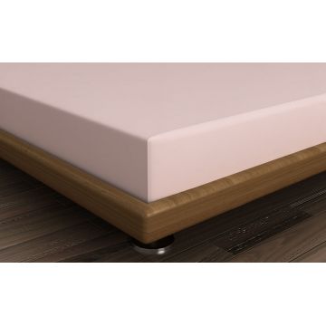 Cearceaf de pat cu elastic, 130x200 cm, 100% bumbac, Patik, Dusty Rose, roz pudra