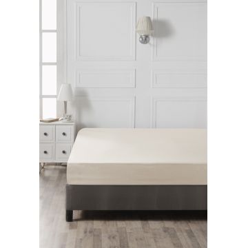 Cearceaf de pat cu elastic, 140x190 cm, 100% bumbac ranforce, Patik, Cream, crem Cearceaf de pat cu elastic, 140x190 cm, 100% bumbac ranforce, Patik, Cream, crem