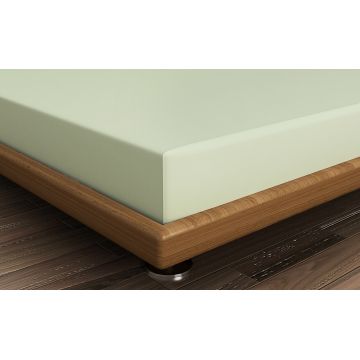 Cearceaf de pat cu elastic, 160x200 cm, 100% bumbac ranforce, Patik, Green, verde