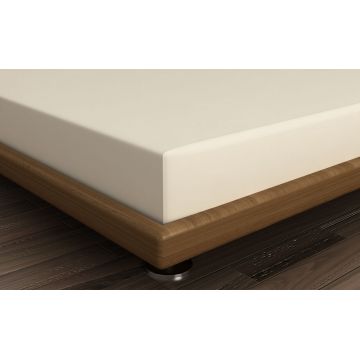 Cearceaf de pat cu elastic, 180x200 cm, 100% bumbac ranforce, Patik, Cream, crem