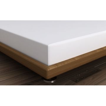 Cearceaf de pat cu elastic, 180x200 cm, 100% bumbac ranforce, Patik, White, alb