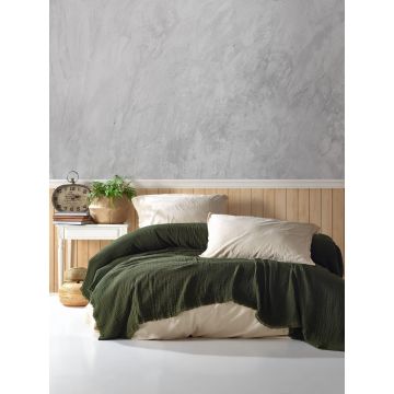 Cuvertura Double Pique, 200x250 cm, muselina din 100% bumbac, Cuenca, Viaden, kaki