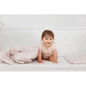 Lenjerie de pat pentru copii 3 piese Ursuletul Martinica roz 52x95 cm 75x100 cm