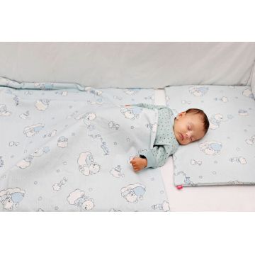 Lenjerie de pat pentru copii 4 piese Ursuletul Martinica albastru 70x140 cm 110x125 cm