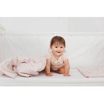 Lenjerie de pat pentru copii 4 piese Ursuletul Martinica roz 70x120 cm 100x135 cm