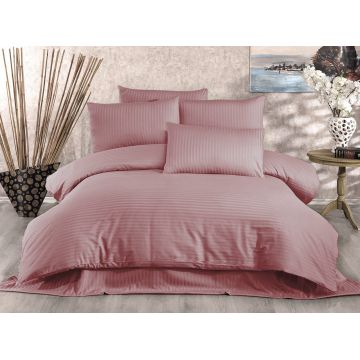 Lenjerie de pat pentru o persoana, 2 piese, 135x200 cm, 100% bumbac satinat, Whitney, Lilyum, roz pudra