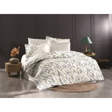 Lenjerie de pat pentru o persoana, 3 piese, 160x220 cm, 100% bumbac poplin, Hobby, Rithym, verde Lenjerie de pat pentru o persoana, 3 piese, 160x220 cm, 100% bumbac poplin, Hobby, Rithym, verde