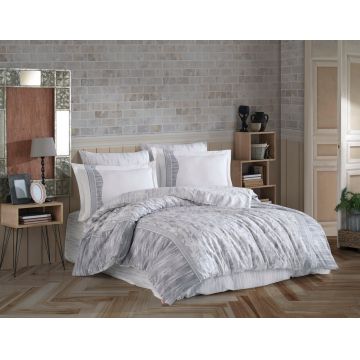 Lenjerie de pat pentru o persoana, 3 piese, 160x220 cm, 100% bumbac poplin, Hobby, Ventura, gri Lenjerie de pat pentru o persoana, 3 piese, 160x220 cm, 100% bumbac poplin, Hobby, Ventura, gri