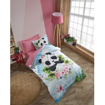 Lenjerie de pat pentru o persoana Young, 3 piese, 160x220 cm, 100% bumbac ranforce, Cotton Box, Jodi, roz Lenjerie de pat pentru o persoana Young, 3 piese, 160x220 cm, 100% bumbac ranforce, Cotton Box, Jodi, roz