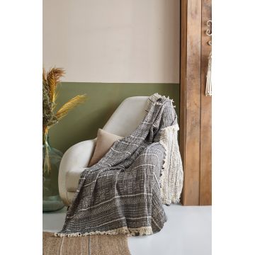 Patura, 130x170 cm, 100% bumbac, Etno, Viaden, antracit
