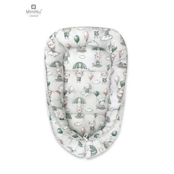 Cosulet bebelus pentru dormit MimiNu Baby Cocoon 75x55 cm Parachutes Olive
