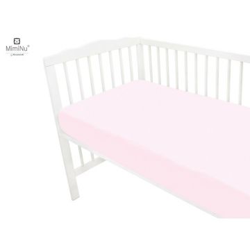 Cearceaf Jerse cu elastic 140X70 cm Light Pink MimiNu