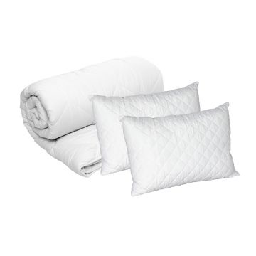 Set Blanche, 2 perne microfibra 50x70 cm si pilota matlasata 350g/mp, 200x220 cm