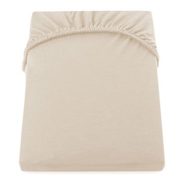 Cearșaf de pat cu elastic DecoKing Nephrite, 140–160 cm, bej