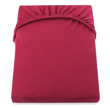 Cearșaf de pat cu elastic DecoKing Nephrite, 180–200 cm, roșu