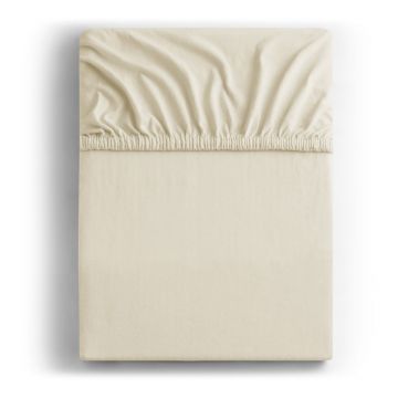 Cearceaf bej din jerseu cu elastic 140x200 cm Amber – Restilo